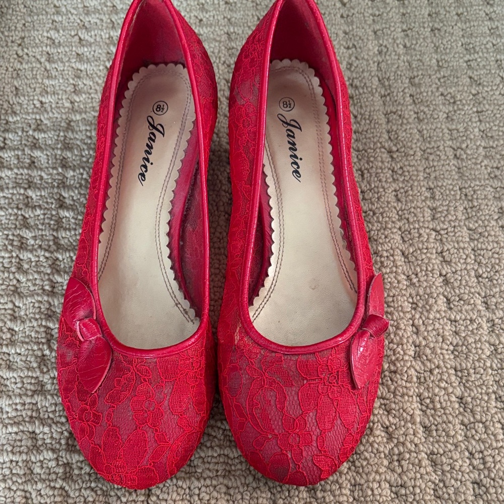 Red Lace Women's Shoes